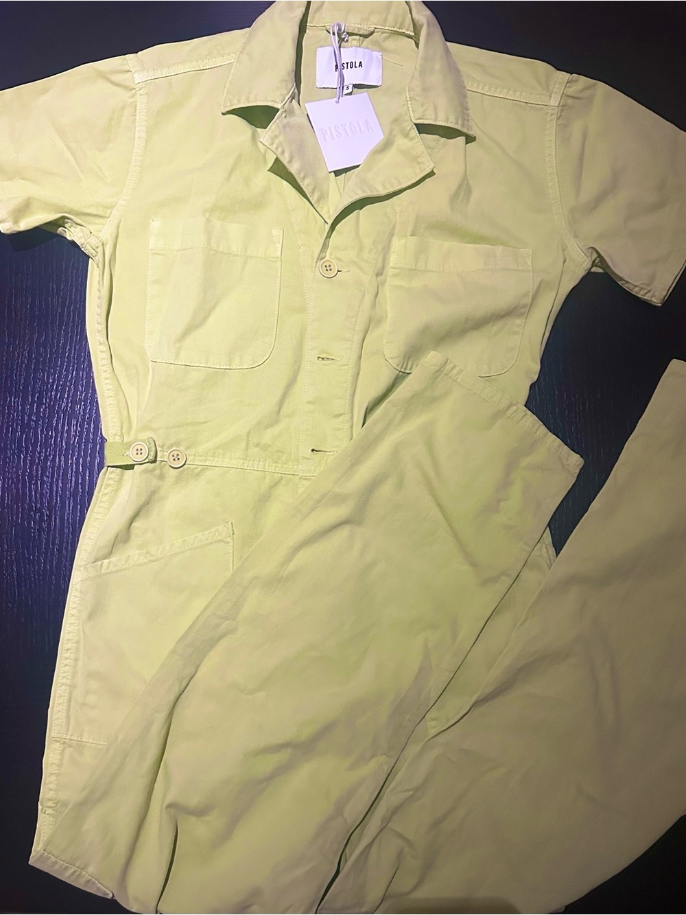 pistola Lime Short-Sleeve Utility Jumpsuit - Picture 3 of 6